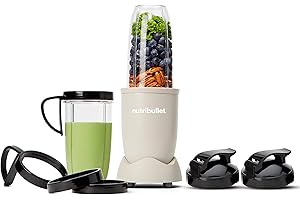 ‎NUTRIBULLET nutribullet Pro 900, Elektrischer Mixer, zerkleinerer, Smoothie Mixer, Multifunktionsmixer, 900w leistung, 900ml und 710ml Becher, Matt Sand, NB910MASN