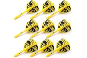 CUESOUL 3 Juegos de Ejes y Plumas para Dardos Integrados, Longitud del Eje para Dardos 21mm/28mm/33mm, con diseño de patrón Exclusivo