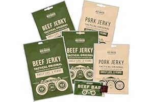 ‎THE MEAT MAKERS The Meat Makers Trockenfleisch für Menschen (230 g) Beef Jerky, Pork Jerky, Beef Bar Langlebige Nahrung Perfekt für Wandern