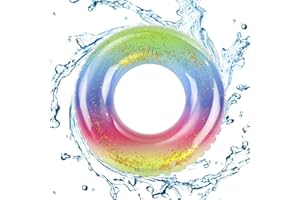 KSOPSDEY ALHX - Anello da nuoto per bambini, con paillettes arcobaleno, per bambini dai 3 ai 5 anni