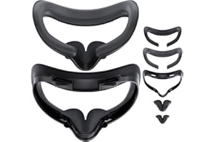 Oculus Quest 2 Interface faciale - SOOMFON VR Cover Fitness Interface faciale avec 2 Coussinets de Facial Protection de Remplacement, Coussinet Nasal Anti-lumière (L/S), pour Meta Quest 2