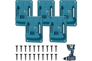 5 Stück Wandhalterung Werkzeughalter für Makita 18V Akkuschrauber & Elektrowerkzeuge, Makita Akku Halterung Set mit 5-tlg Maschinenhalter, Werkstatt Garage Organizer Kompatibel mit 14.4-18V (Blau)