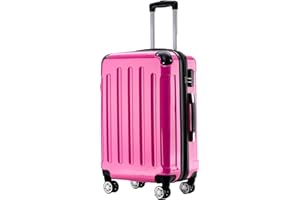 BEIBYE Zwillingsrollen 2048 Hartschale Trolley Koffer Reisekoffer Taschen Gepäck in M-L-XL-Set (Pink, XL)