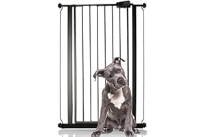 Bettacare Cancelletto per Bambini e Animali, 75cm - 83cm, Nero Opaco, Cancelletto Extra Alto 104cm in Altezza, Cancelletto per Bambini e Barriera per Animali Domestici