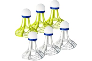 KBCYRT 6 Windproof Badminton Shuttlecocks, High Elasticity Shuttlecocks for Outdoor Training, Family Games and School Activit