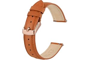 BISONSTRAP Eleganta klockremmar i läder, snabbfrigöring, klockarmband för kvinnor och män, kompatibla med skänkelbredd på 12 mm, 14 mm, 15 mm, 16 mm, 17 mm, 18 mm, 20 mm