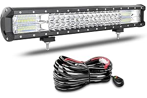 Willpower Barra Led 4x4 20'' 51cm 288W Barra de Luz Led Con Arnés de Cableado Fila Triple Faro Led Focos Led 12V 24V Barras Led Trabajo para Coche Tractor SUV ATV UTV Camion Barco Todoterreno