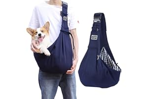 Dog Sling Carrier, GegXcn Puppy Sling, Adjustable Shoulder Strap, Soft Comfortable, Maximum Weight of 6.5 kg, for Outdoor Walking Travel Shopping, for Small and Medium Dog Cat