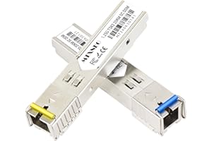 MTXNEO One Pair of 1.25G SFP WDM SC Bidi Transceiver 1000Base-BIDI SingleMode Simplex Fiber Module SMF 1310nm/15500nm DDM up to 20 km for Cisco GLC-BX-D, Ubiquiti UniFi UF-SM-1G-S, Mikrotik and More