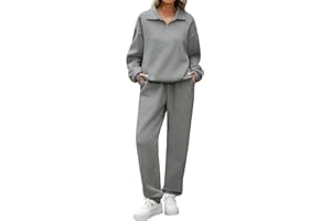 Yuson Girl Survêtement Femme Ensemble 2 Pièce Polaire Chaud Jogging Fitness Ensembles Coton Sweatshirt et Pantalon Jogger Décontracté Tracksuit Automne Hiver Lounge Set Sportswear