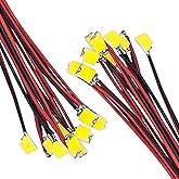 DiCUNO 20 Stk. vorverdrahtet SMD Mikro LED Dioden, 0805 gelötete Mini LED Leuchtdiode mit 16CM Mikrolitzenleitungen für DIY,