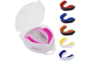 TRYSALAR Mundschutz Gum Shield - Professioneller Mundschutz für Kontaktsport, Rugby, Kampfsport, Karate, Rugby, MMA, Boxen, Hockey, Fußball flexibel für Jugendliche & Erwachsene (Weiß/Rosa)