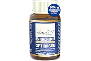 Ashwagandha Sensoril® 300mg, 10% Withanolides, 2x Plus Fort Que KSM-66 - Détox Cortisol & Anti Stress Adulte + + Vitamine B6, Vegan Sans OGM, 30 Gélules 1 Mois, Api-Nature