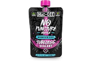Muc-Off MTB slanglös tätningsmedel, 80 ml | Avancerad slanglös däcktätningsmedel med UV-färg, tätar hål upp till 6 mm, lätt f