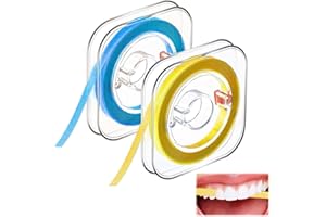 NANGILO Tooth File, 2PCS Dental Polishing Strips, Tooth File For Sharp Teeth, Teeth File for Chipped Teeth Sandpaper Clean Dental Floss File Finishing Professional & Home Use (Yellow, Blue)