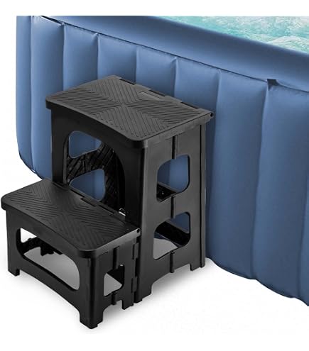 Whirlpool-Stufe Mit Geländer – 2 Stufen, Aluminium & WPC, Bis 136 Kg Belastbar