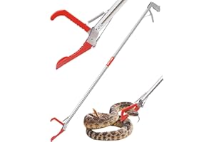 ZOTO 47" Snake Grabber Tool, Collapsible Snake Catcher Tongs, Professional Reptile Grabber Rattle Wide Jaw Handling Tool with Lock for Rattlesnake