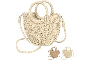 Zercart Straw Beach Bag for Women Hand woven Tote Bag, Summer Beach Handbag Woven Handmade Shoulder Bag with Tassel, Top Handle Handbag Straw Purse for Women Girls Shopping Travel Daily Use