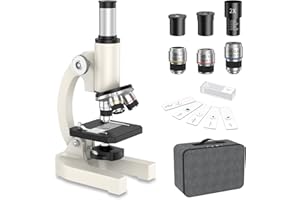 HUTACT Mikroskop für Kinder Erwachsene Anfänger: 40-2000X Compound Biologie Mikroskop mit Slide Kit und Aufbewahrungskoffer - für Science Explore Education