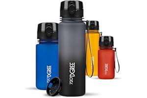 720°DGREE Trinkflasche Kinder 500ml “uberBottle“ softTouch +Sieb - Auslaufsicher, BPA-Frei - Flasche für Schule, Sport, Fitness - Wasserflasche aus Tritan - Schmal, Leicht, Stoßfest, Wiederverwendbar