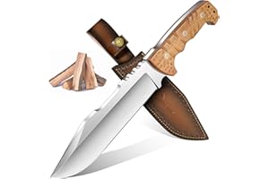 Purple Dragon Grand couteau extérieur, survie Full Tang acier carbone, fourreau inclus, cadeau hommes Kaki