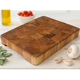 El Yapımı Karaağa&ccedil; End Grain Kesme Tahtası 38x28x5 cm &ndash; Masif Ahşap Kasap Blok &ndash; Kalın Doğrama Tahtası &ndash; Profesyonel Mutfak v