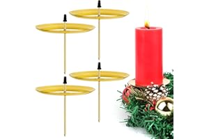 BOFUNX 4pcs 7,5 cm Portacandele Candeliere Corona dell'Avvento Portacandele di Natale in Metallo Porta Candele da Tavolo per Corona dell'Avvento Decorazioni per Cena a Lume di Candela Centrotavola