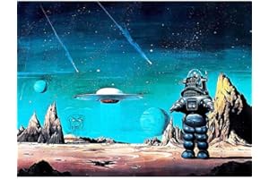 Wee Blue Coo Movie Film Painting Robby Robot Forbidden Planet Space Stars Sci FI USA Wall Art Print Mur Décor 30 x 41 cm
