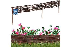 KOTARBAU® Beetbegrenzung Weidenzaun 120 x 10 cm Zaun Beeteinfassung Beet Beetumrandung Steckzaun Rasenkante Weide Beeteinfassung Gartenzaun Zum Stecken Flexible Weidengeflecht