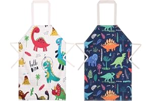 umorismo 2 Pack Schürze Kinder Kochschürze Kinder, 2 bis 7 Jahre kinderschürze wasserdicht Verstellbare Mit Tasche Für Mädchen Und Jungen Zum Backen, Garten, Grill