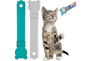 COODAM Cat Treat Squeeze Spoon Dispenser - Multi Cat Food Spoons for Wet Food Lickable Treat Squeeze up Spoon for Liquid Snack Water Feeding (Blue,Grey)