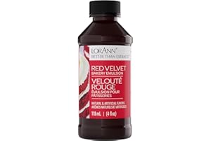 LorAnn Bakery Emulsion Red Velvet Backemulsion Lebensmittelaroma Ideal zum Backen von Kuchen Keksen Plätzchen und für Füllungen wie Zuckerguss und Desserts - 118ml