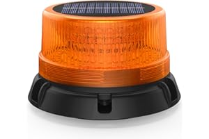 ‎FXLPOWER Fxlpower Solar-Energie LED Rundumleuchte Akku, Gelb Warnleuchte für Baufahrzeuge Gabelstapler-Traktor Golfwagen Anhänger Schneepflug