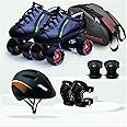 Jaspo Intact Shoe Skate Combo (Shoe Skates+ Helmet+Knee+Elbow+Bag) (Size-2 UK (Age 8-9 yrs), Drift Intact)