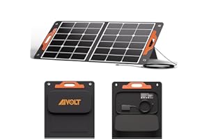 AIVOLT 100W 20V Foldable Solar Panel, Portable Monocrystalline Solar Cell Solar Charger with USB/Type-C Ports for Power Station, Phones, Laptops, Off-Grid, Outdoor Camping, Home