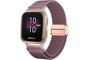 CUNUJIX Geflochtenes Armband Ersatz für Garmin Venu Sq/Venu Sq 2 Armband,20mm Elastisch Nylon Magnetverschluss Ersatzband für Garmin Venu Sq Music/Venu Sq 2 Music Damen Herren
