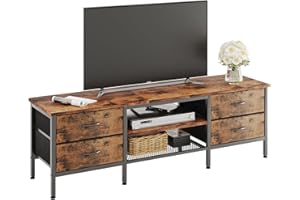 CAIYUN TV Stand with Storage, TV Table 63 Inch with Drawers for 65 70 Inch TV, TV Console Table, TV Bench for Living Room, Bedroom(Brown,63 Inch)