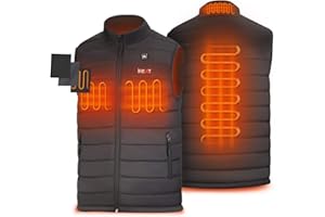 IHEAT Beheizte Weste für Herren Damen,Elektrische USB Heizwesten Beheizbare Weste mit QC3.0 14400MAH Akku,3 Einstellbar Temperatur Elektrischer Warme Beheizte Jacke für Outdoor Wandern Jagd Motorrad Camping