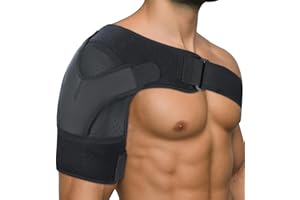 Flow fire Verstellbare Schulterbandage, Neopren Schulterstütze für Frauen und Herren, Schulter Bandage Schmerzlinderung, Passt Sowohl Links oder Rechts Schulter(L-XL)