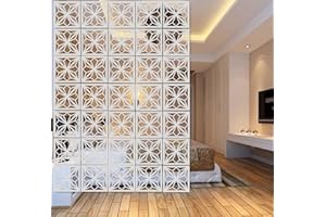 BMIDRUT Set di 12 divisori bianchi da appendere, per fai da te, divisori, decorazione per la stanza, con tutti gli accessori, 29 x 29 cm (M5)