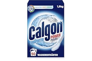 Calgon Polvo 3 en 1 Power Powder – Ablandador de agua antical y suciedad en la lavadora – Previene olores desagradables – 1 x 1,5 kg