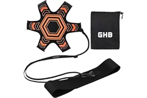 GHB Trener kopnięcia piłki nożnej solo ćwiczenia pomoce treningowe z regulowanym paskiem biodrowym, umiejętności kontroli piłki nożnej, sprzęt trenera, prezenty dla chłopców i dzieci