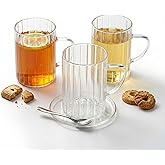 Deconox 3'l&uuml; Borosilikat Cam Kupa Seti - 300 ml Isıya Dayanıklı İnce ve Hafif &Ccedil;ay/Kahve Bardağı - Kurşunsuz Ekolojik (3 Adet)