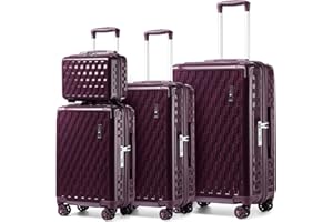 Sea choice Kofferset Handgepäck Hartschalenkoffer Eckenschutz 4 Stück Gepäck Set mit Kosmetikkoffer PC+ABS TSA-Schloss Reisekoffer M-L-XL (55cm/65cm/75cm)