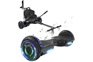 HOVERMAX Hoverboards mit Sitz,6,5 Zoll Hoverboards mit Hoverkart,Hoverboards Go-Kart mit Bluetooth LED, Hoverboards Geschenk für Kinder und Jugendliche