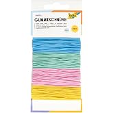 Folia 13704 13704 &ndash; Fine Elastic Rubber Cord in 4 Delicate Pastel Colours, 5 m, 1 mm Thick, for Making Masks, UVM Bracelets,