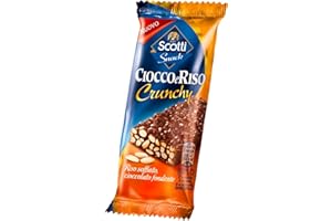 Riso Scotti Cioccoeriso Crunchy Barretta, Riso Soffiato e Cioccolato Fondente, Snack Croccante al Cioccolato, 30g