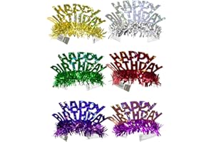 WOOOOZY Haarreif Happy Birthday Hologr. bunt, 6 Stück