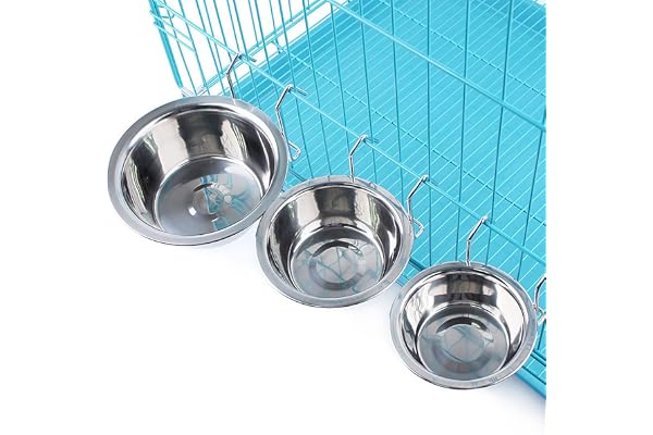 Mangeoire en Acier Inoxydable pour Animal Domestique, Chat, Chien, Lapin ou Oiseau avec Pince et Support Yosoo
