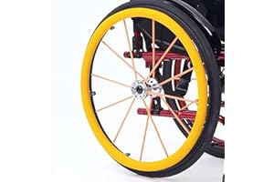 ADUUTPPD 22/24-Zoll-Silikon Rollstuhl-Schiebe-Abdeckungen, rutschfeste Verschleißfeste Handschiebe-Abdeckung, Rollstuhl-Hinterradabdeckung Für Verbesserung Der Griffigkeit Und Traktion,Gelb,22in